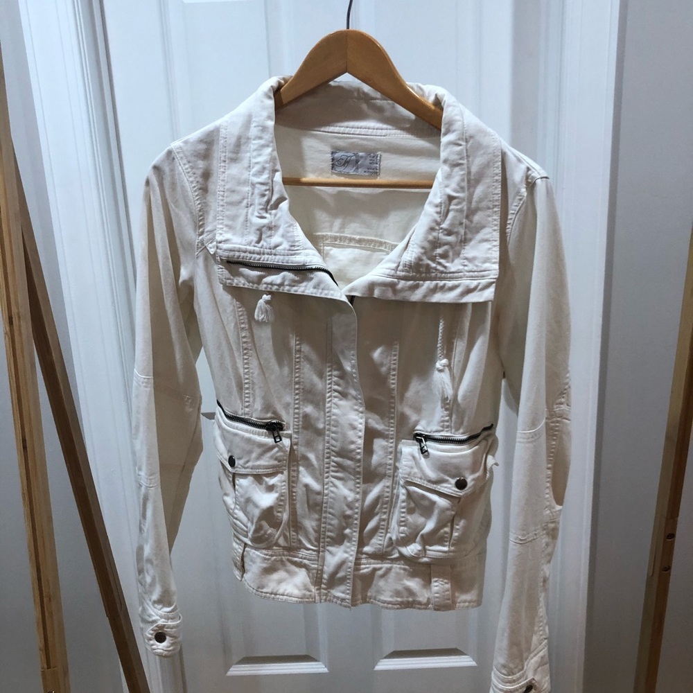 White Cargo Jean Jacket